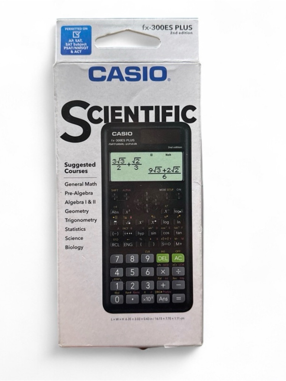 Casio Scientific Calculator fx-300ES PLUS in Black with Green Accent